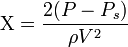 Формула вычисления числа кавитации